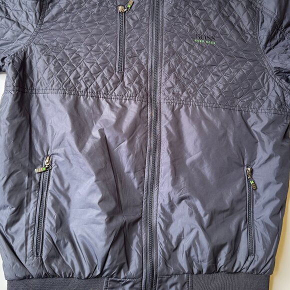 BOSS Men’s Lightweight Quilted Bomber Jacket Coat Sz XL – Navy Blue - Picture 7 of 12